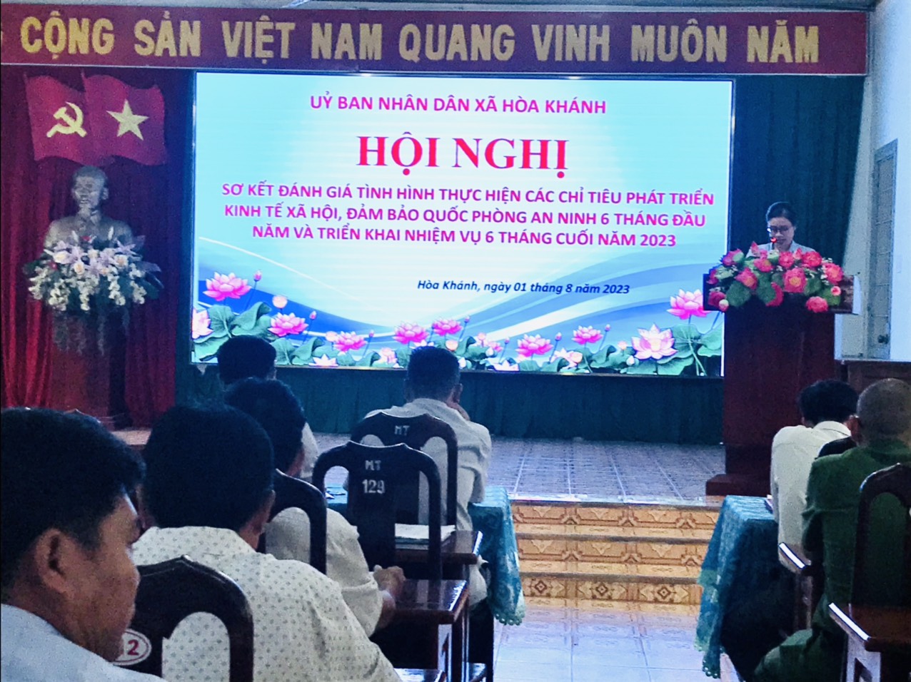 Hội nghị sơ kết đánh giá tình hình thực hiện các chỉ tiêu phát triển Kinh tế - xã hội, đảm bảo Quốc phòng, An ninh 6 tháng đầu năm và triển khai phương hướng nhiệm vụ 6 tháng cuối năm 2023 của xã Hòa Khánh.